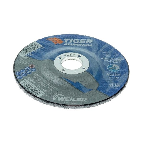 Weiler 5 in Dia, 1/8 in Thick, 7/8 in Arbor Hole Size, Aluminum Oxide 58217 - main